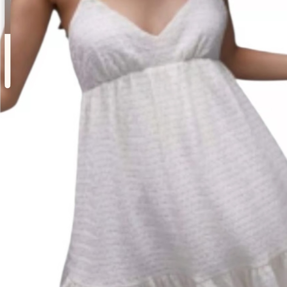 Topshop Textured Mini Dress Ivory Women’s Medium - Picture 4 of 10